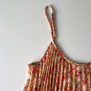 BCBG Generation Floral Pleated Strappy Top